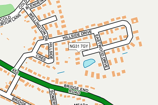 NG31 7GY map - OS OpenMap – Local (Ordnance Survey) NG31 7GY map - OS OpenMap – Local (Ordnance Survey)