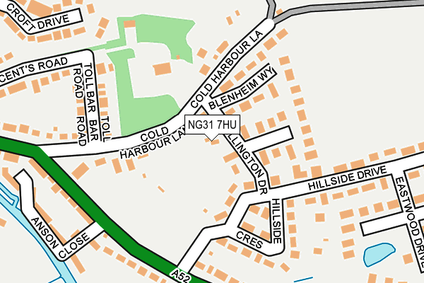 NG31 7HU map - OS OpenMap – Local (Ordnance Survey) NG31 7HU map - OS OpenMap – Local (Ordnance Survey)