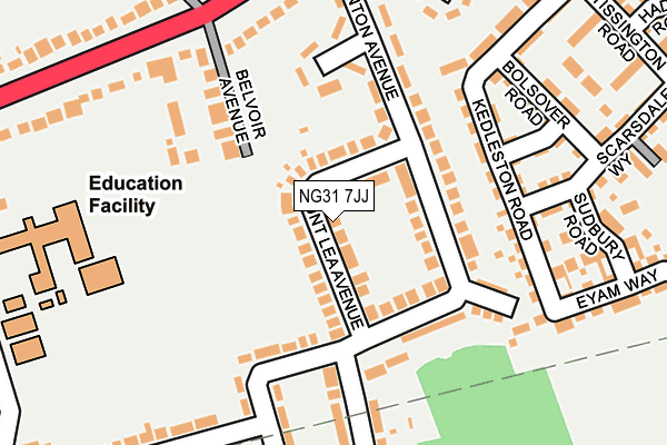 NG31 7JJ map - OS OpenMap – Local (Ordnance Survey) NG31 7JJ map - OS OpenMap – Local (Ordnance Survey)