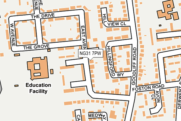 NG31 7PW map - OS OpenMap – Local (Ordnance Survey) NG31 7PW map - OS OpenMap – Local (Ordnance Survey)