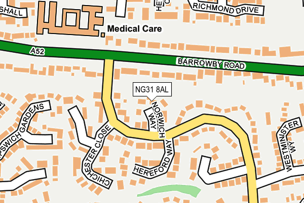 NG31 8AL map - OS OpenMap – Local (Ordnance Survey) NG31 8AL map - OS OpenMap – Local (Ordnance Survey)