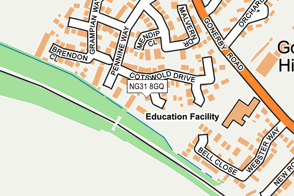NG31 8GQ map - OS OpenMap – Local (Ordnance Survey) NG31 8GQ map - OS OpenMap – Local (Ordnance Survey)