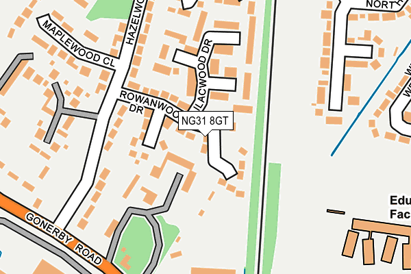 NG31 8GT map - OS OpenMap – Local (Ordnance Survey) NG31 8GT map - OS OpenMap – Local (Ordnance Survey)