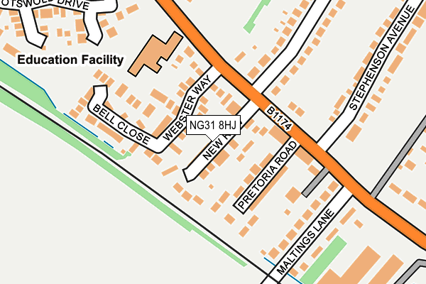 NG31 8HJ map - OS OpenMap – Local (Ordnance Survey) NG31 8HJ map - OS OpenMap – Local (Ordnance Survey)