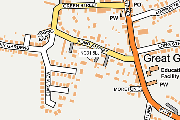 NG31 8LJ map - OS OpenMap – Local (Ordnance Survey) NG31 8LJ map - OS OpenMap – Local (Ordnance Survey)