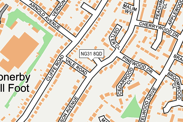 NG31 8QD map - OS OpenMap – Local (Ordnance Survey) NG31 8QD map - OS OpenMap – Local (Ordnance Survey)