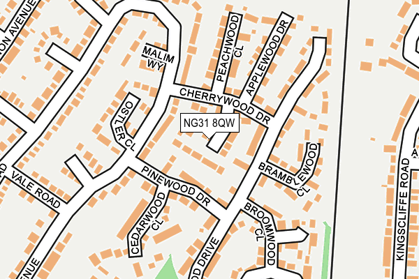 NG31 8QW map - OS OpenMap – Local (Ordnance Survey) NG31 8QW map - OS OpenMap – Local (Ordnance Survey)