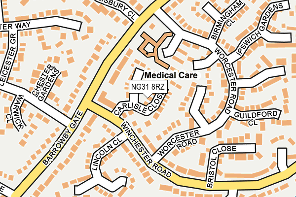 NG31 8RZ map - OS OpenMap – Local (Ordnance Survey) NG31 8RZ map - OS OpenMap – Local (Ordnance Survey)