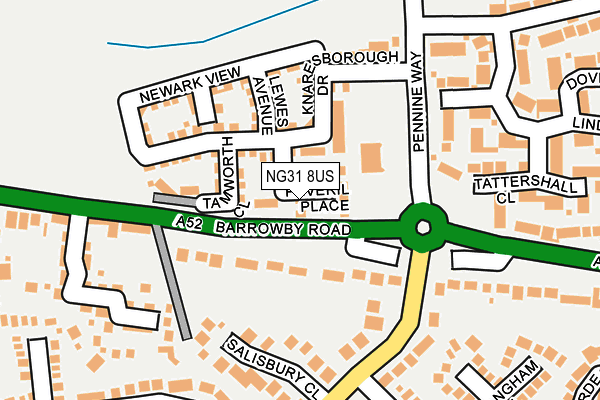 NG31 8US map - OS OpenMap – Local (Ordnance Survey) NG31 8US map - OS OpenMap – Local (Ordnance Survey)
