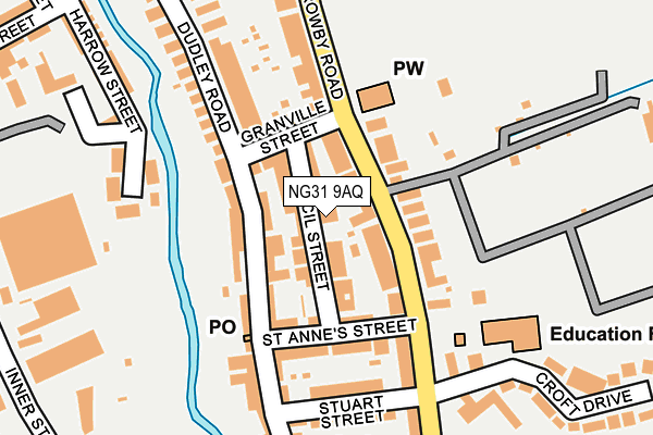 NG31 9AQ map - OS OpenMap – Local (Ordnance Survey) NG31 9AQ map - OS OpenMap – Local (Ordnance Survey)
