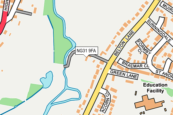 NG31 9FA map - OS OpenMap – Local (Ordnance Survey) NG31 9FA map - OS OpenMap – Local (Ordnance Survey)