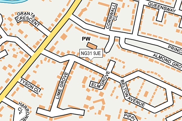 NG31 9JE map - OS OpenMap – Local (Ordnance Survey) NG31 9JE map - OS OpenMap – Local (Ordnance Survey)