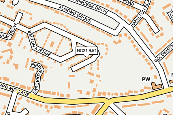 NG31 9JG map - OS OpenMap – Local (Ordnance Survey) NG31 9JG map - OS OpenMap – Local (Ordnance Survey)