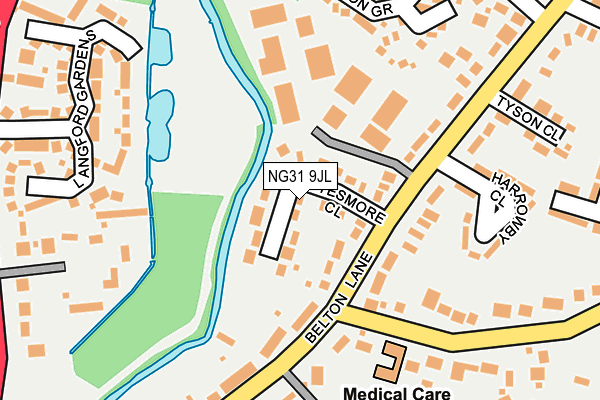NG31 9JL map - OS OpenMap – Local (Ordnance Survey) NG31 9JL map - OS OpenMap – Local (Ordnance Survey)