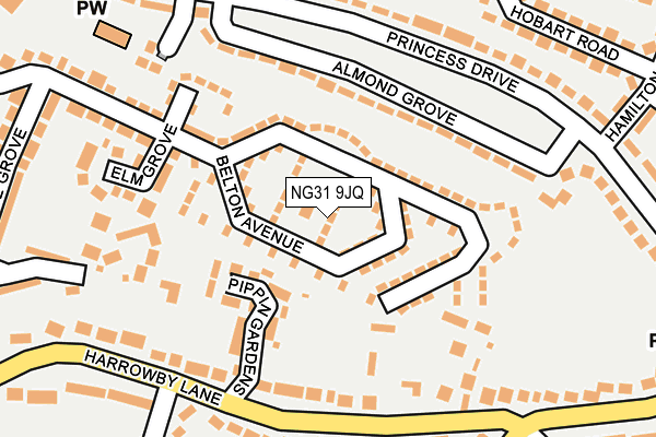 NG31 9JQ map - OS OpenMap – Local (Ordnance Survey) NG31 9JQ map - OS OpenMap – Local (Ordnance Survey)