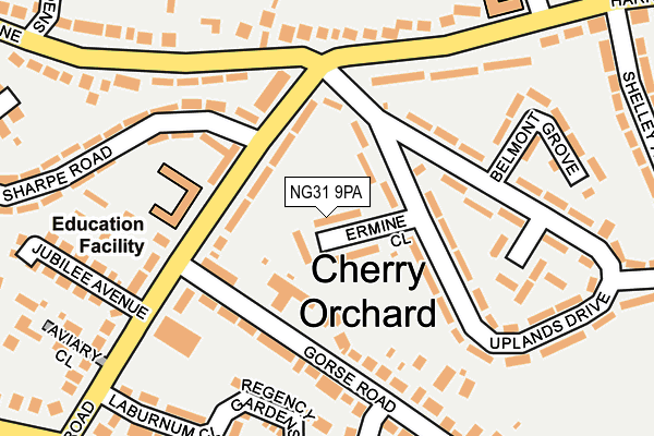 NG31 9PA map - OS OpenMap – Local (Ordnance Survey) NG31 9PA map - OS OpenMap – Local (Ordnance Survey)