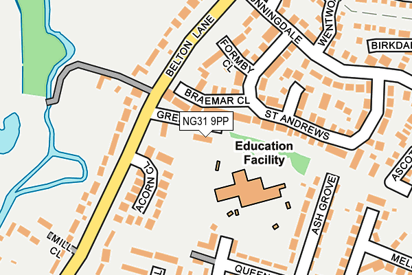 NG31 9PP map - OS OpenMap – Local (Ordnance Survey) NG31 9PP map - OS OpenMap – Local (Ordnance Survey)