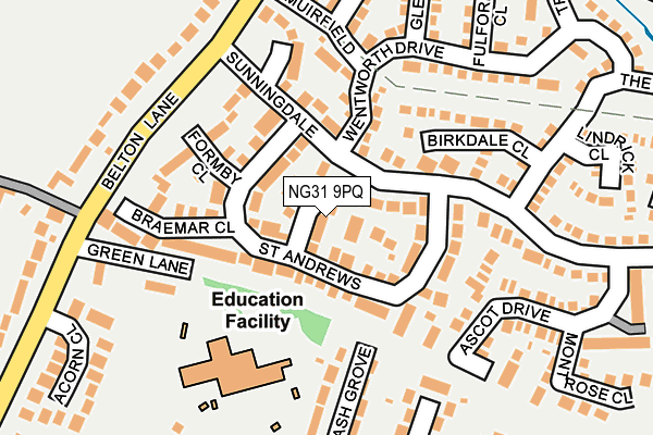 NG31 9PQ map - OS OpenMap – Local (Ordnance Survey) NG31 9PQ map - OS OpenMap – Local (Ordnance Survey)