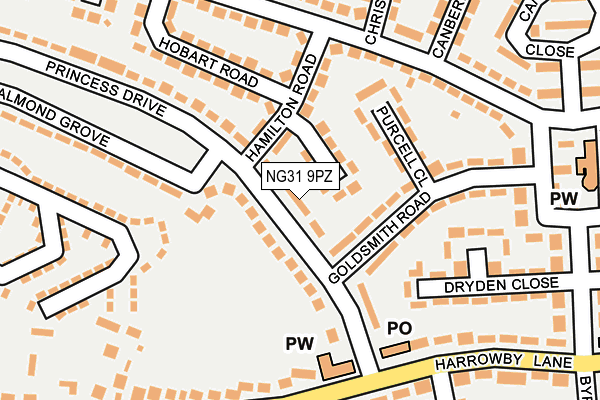 NG31 9PZ map - OS OpenMap – Local (Ordnance Survey) NG31 9PZ map - OS OpenMap – Local (Ordnance Survey)