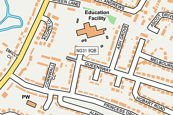 NG31 9QB map - OS OpenMap – Local (Ordnance Survey) NG31 9QB map - OS OpenMap – Local (Ordnance Survey)