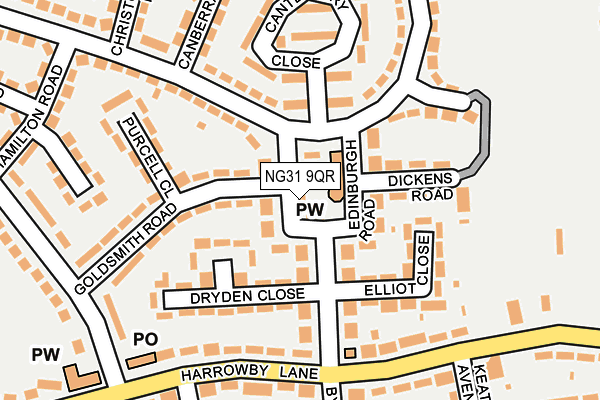 NG31 9QR map - OS OpenMap – Local (Ordnance Survey) NG31 9QR map - OS OpenMap – Local (Ordnance Survey)
