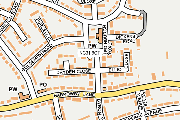 NG31 9QT map - OS OpenMap – Local (Ordnance Survey) NG31 9QT map - OS OpenMap – Local (Ordnance Survey)