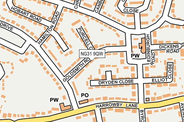 NG31 9QW map - OS OpenMap – Local (Ordnance Survey) NG31 9QW map - OS OpenMap – Local (Ordnance Survey)