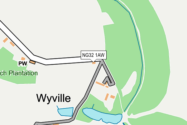 NG32 1AW map - OS OpenMap – Local (Ordnance Survey) NG32 1AW map - OS OpenMap – Local (Ordnance Survey)