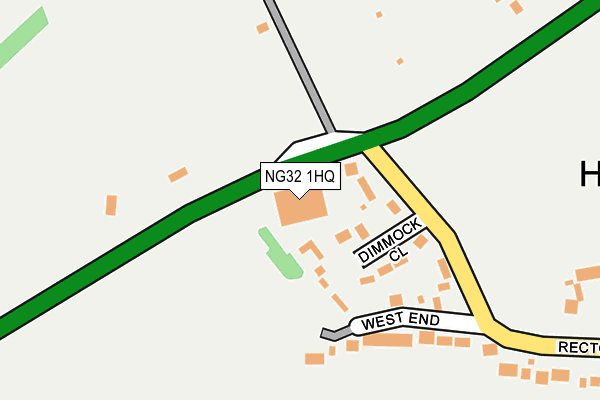 NG32 1HQ map - OS OpenMap – Local (Ordnance Survey) NG32 1HQ map - OS OpenMap – Local (Ordnance Survey)