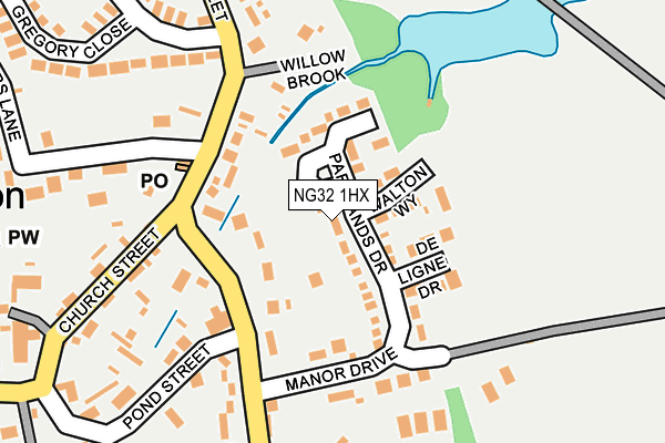 NG32 1HX map - OS OpenMap – Local (Ordnance Survey) NG32 1HX map - OS OpenMap – Local (Ordnance Survey)