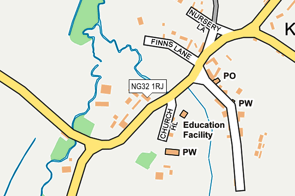 NG32 1RJ map - OS OpenMap – Local (Ordnance Survey) NG32 1RJ map - OS OpenMap – Local (Ordnance Survey)