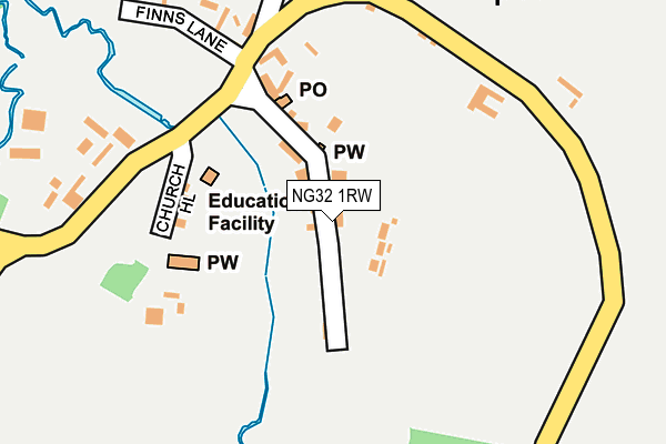 NG32 1RW map - OS OpenMap – Local (Ordnance Survey) NG32 1RW map - OS OpenMap – Local (Ordnance Survey)