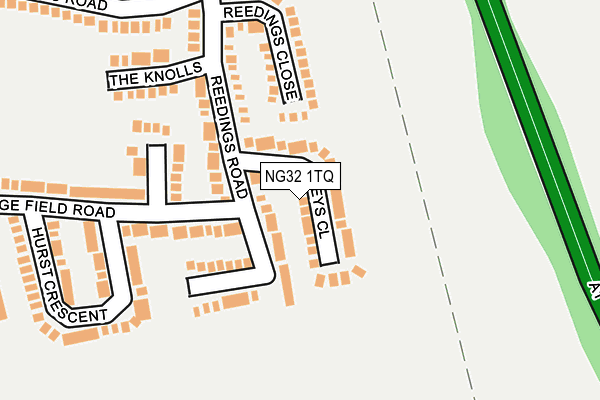 NG32 1TQ map - OS OpenMap – Local (Ordnance Survey) NG32 1TQ map - OS OpenMap – Local (Ordnance Survey)