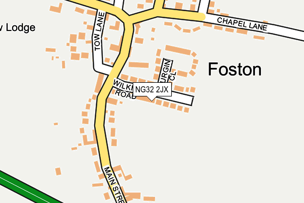 NG32 2JX map - OS OpenMap – Local (Ordnance Survey) NG32 2JX map - OS OpenMap – Local (Ordnance Survey)