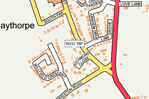 NG32 3BP map - OS OpenMap – Local (Ordnance Survey) NG32 3BP map - OS OpenMap – Local (Ordnance Survey)
