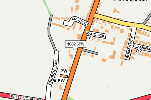 NG32 3PW map - OS OpenMap – Local (Ordnance Survey) NG32 3PW map - OS OpenMap – Local (Ordnance Survey)