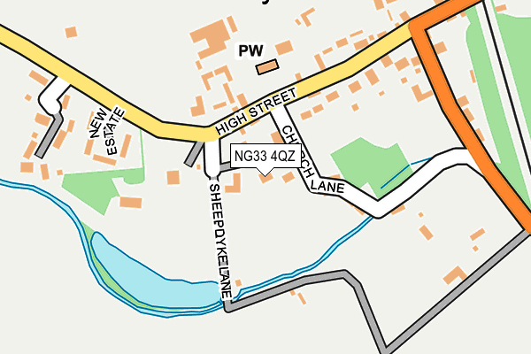 NG33 4QZ map - OS OpenMap – Local (Ordnance Survey) NG33 4QZ map - OS OpenMap – Local (Ordnance Survey)