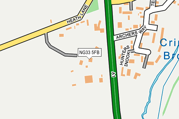 NG33 5FB map - OS OpenMap – Local (Ordnance Survey) NG33 5FB map - OS OpenMap – Local (Ordnance Survey)