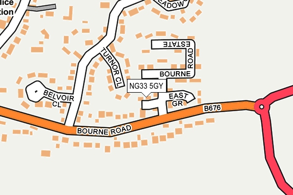 NG33 5GY map - OS OpenMap – Local (Ordnance Survey) NG33 5GY map - OS OpenMap – Local (Ordnance Survey)