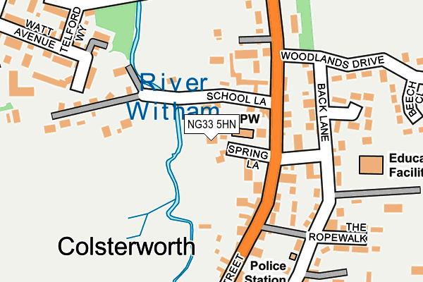 NG33 5HN map - OS OpenMap – Local (Ordnance Survey) NG33 5HN map - OS OpenMap – Local (Ordnance Survey)