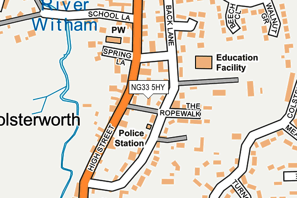 NG33 5HY map - OS OpenMap – Local (Ordnance Survey) NG33 5HY map - OS OpenMap – Local (Ordnance Survey)