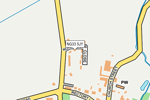 NG33 5JY map - OS OpenMap – Local (Ordnance Survey) NG33 5JY map - OS OpenMap – Local (Ordnance Survey)