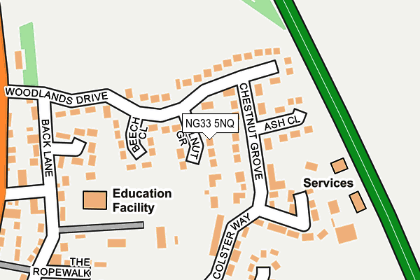 NG33 5NQ map - OS OpenMap – Local (Ordnance Survey) NG33 5NQ map - OS OpenMap – Local (Ordnance Survey)
