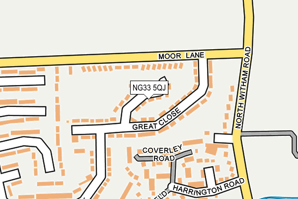 NG33 5QJ map - OS OpenMap – Local (Ordnance Survey) NG33 5QJ map - OS OpenMap – Local (Ordnance Survey)