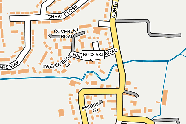 NG33 5SJ map - OS OpenMap – Local (Ordnance Survey)