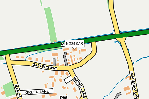 NG34 0AR map - OS OpenMap – Local (Ordnance Survey) NG34 0AR map - OS OpenMap – Local (Ordnance Survey)