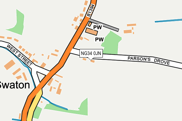 NG34 0JN map - OS OpenMap – Local (Ordnance Survey) NG34 0JN map - OS OpenMap – Local (Ordnance Survey)