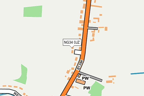 NG34 0JZ map - OS OpenMap – Local (Ordnance Survey) NG34 0JZ map - OS OpenMap – Local (Ordnance Survey)