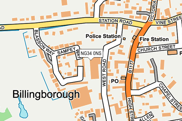 NG34 0NS map - OS OpenMap – Local (Ordnance Survey) NG34 0NS map - OS OpenMap – Local (Ordnance Survey)