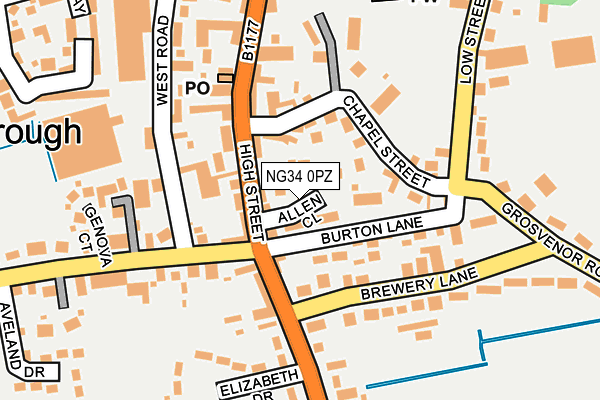 NG34 0PZ map - OS OpenMap – Local (Ordnance Survey) NG34 0PZ map - OS OpenMap – Local (Ordnance Survey)